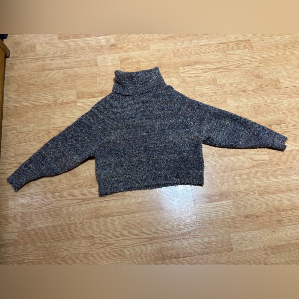 William Rast Heathered Brown Turtleneck Sweater